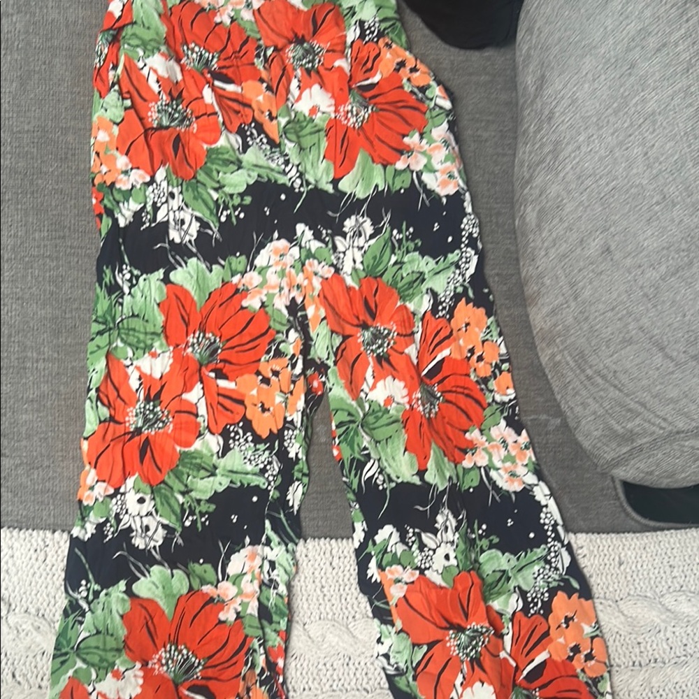 Floral Wide-Leg Pants